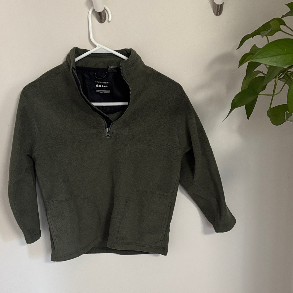 Prospirit Olive Green Fleece Quarter-Zip